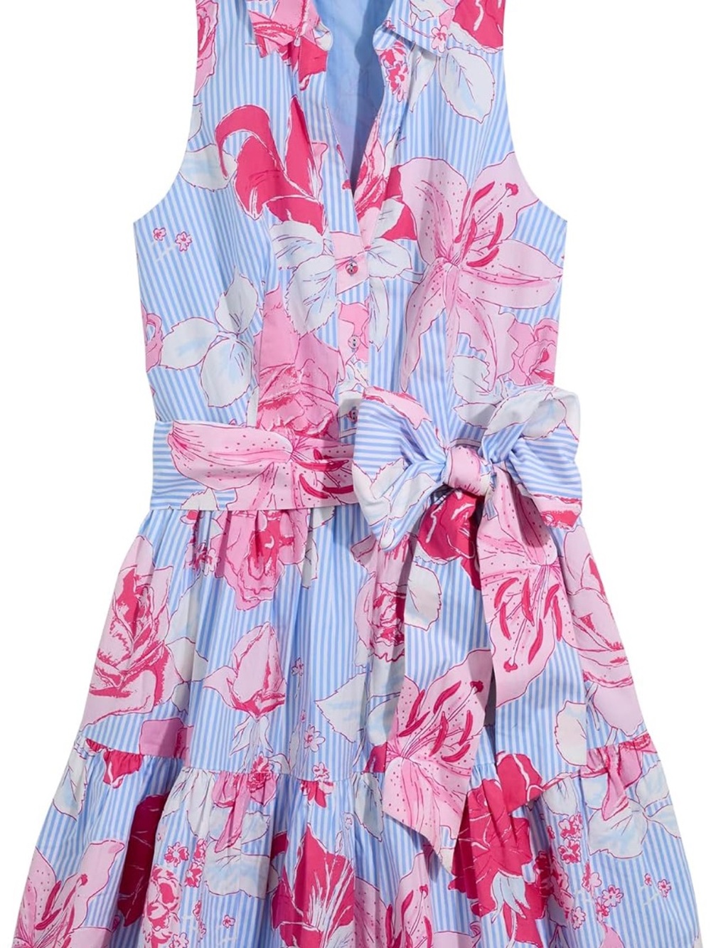 NWT Vineyard Vines Pink Floral Bow-Front Mini Kentucky Derby Dress, Sz 10